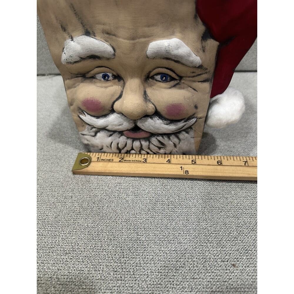 VTG Ceramic Santa Claus Face Vase Planter‎ Christmas Pot FOLK ART HOLIDAY Custom - Picture 7 of 10